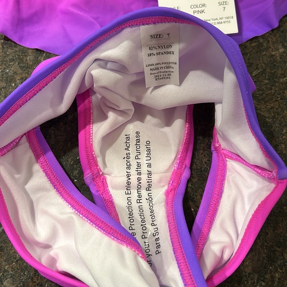 Girls size 7 Bikini Kanu Surf Bathing suit pink/purple NWT - Picture 4 of 8